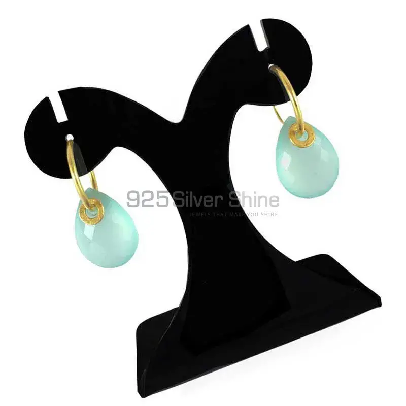 925 Sterling Silver Handmade Earrings In Chalcedony Gemstone Jewelry 925SE1289_1