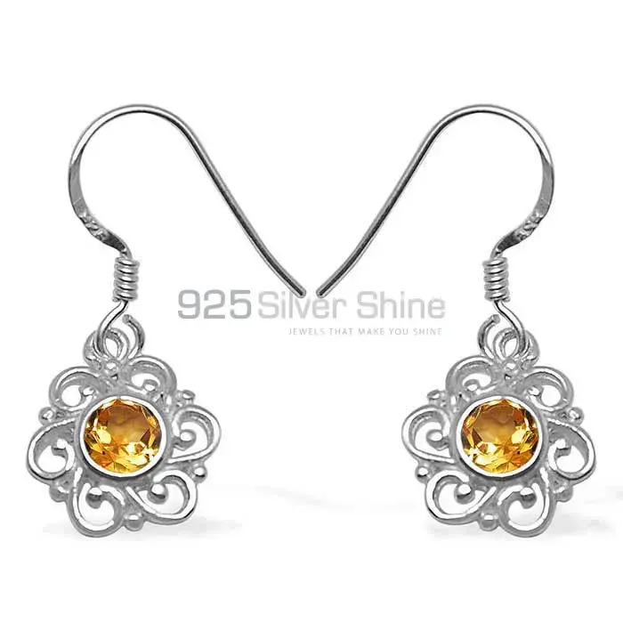 925 Sterling Silver Handmade Earrings In Citrine Gemstone Jewelry 925SE1061_0