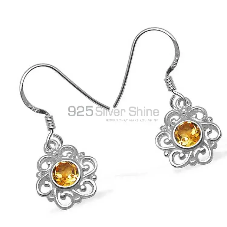 925 Sterling Silver Handmade Earrings Manufacturer In Citrine Gemstone Jewelry 925SE1061_0