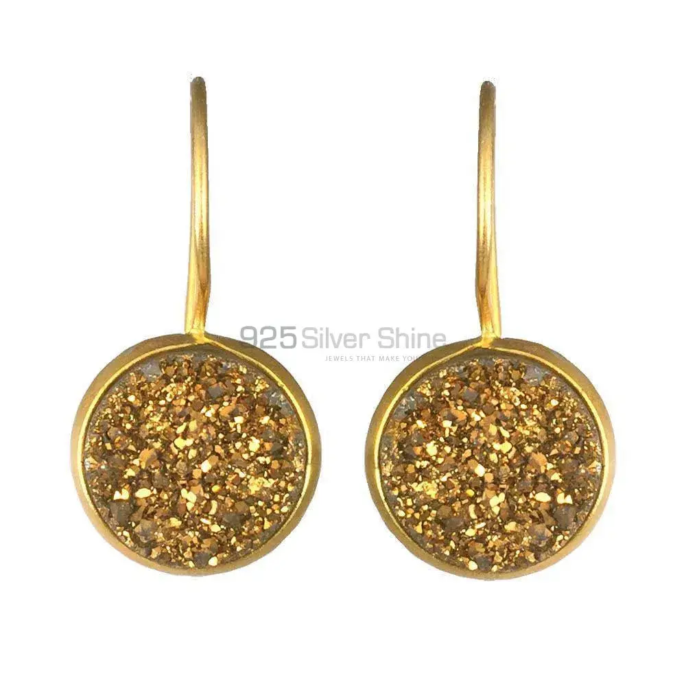 925 Sterling Silver Handmade Earrings In Druzy Gemstone Jewelry 925SE1368