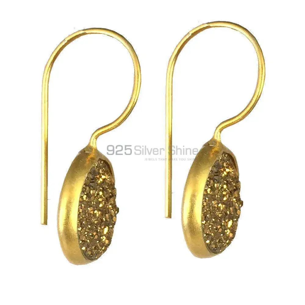 925 Sterling Silver Handmade Earrings In Druzy Gemstone Jewelry 925SE1368_0