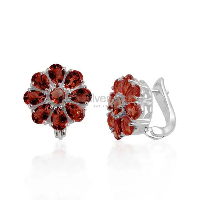 925 Sterling Silver Handmade Earrings In Garnet Gemstone Jewelry 925SE982_0