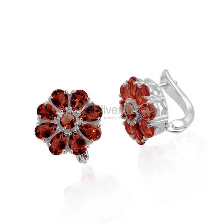 925 Sterling Silver Handmade Earrings Manufacturer In Garnet Gemstone Jewelry 925SE982_0