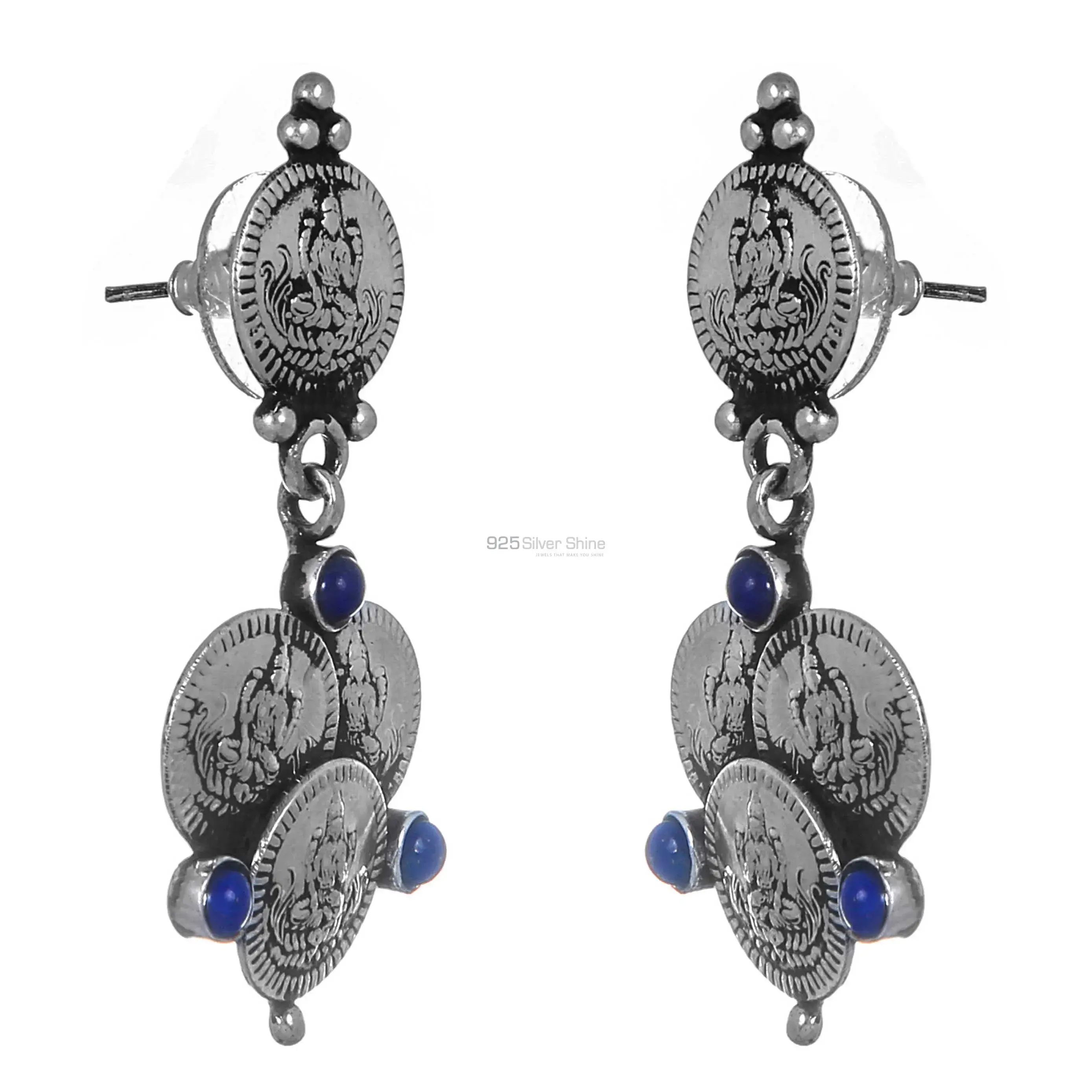 925 Sterling Silver Handmade Earrings In Lapis Gemstone Jewelry 925SE271_2