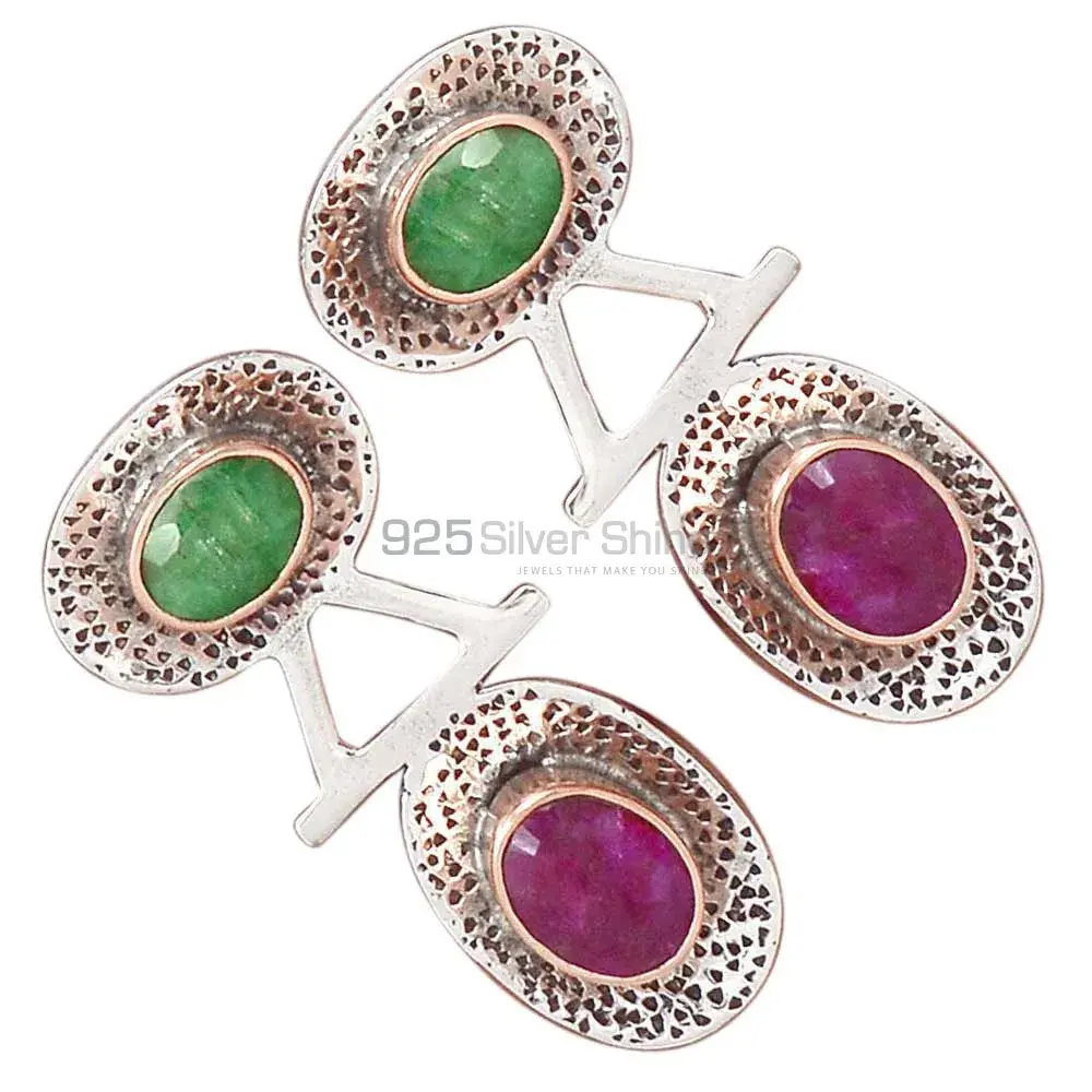 925 Sterling Silver Handmade Earrings Manufacturer In Multi Gemstone Jewelry 925SE2144_1