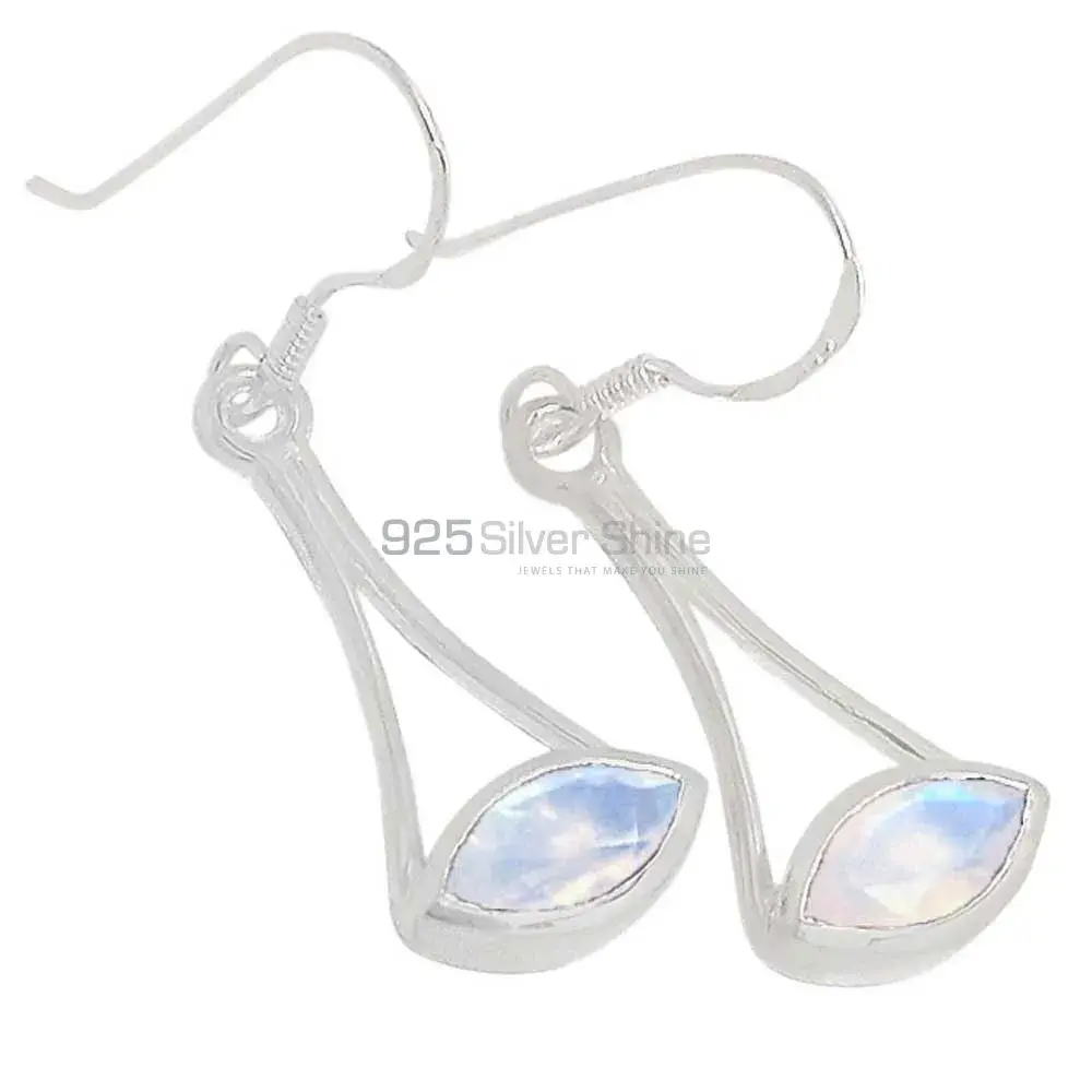 925 Sterling Silver Handmade Earrings In Rainbow Moonstone Jewelry 925SE350_0