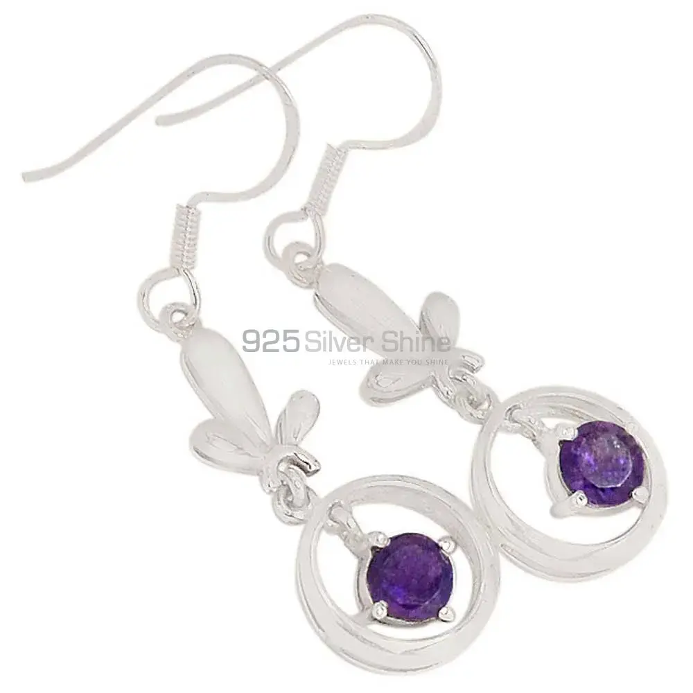 925 Sterling Silver Handmade Earrings Suppliers In Amethyst Gemstone Jewelry 925SE351