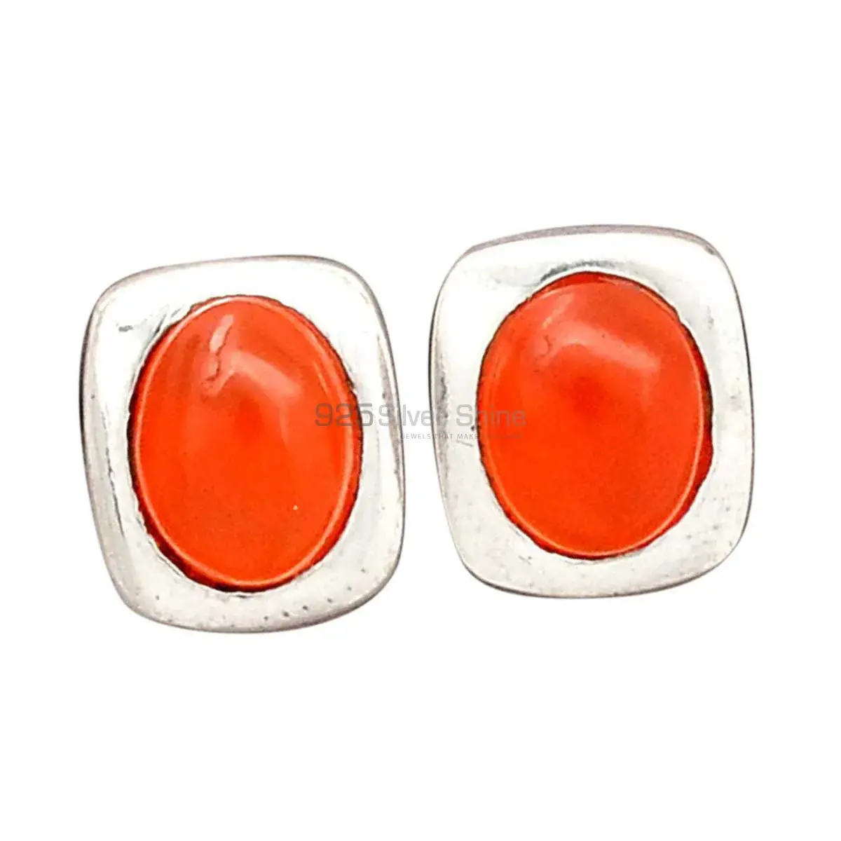 925 Sterling Silver Handmade Earrings In Carnelian Gemstone Jewelry 925SE2743_0