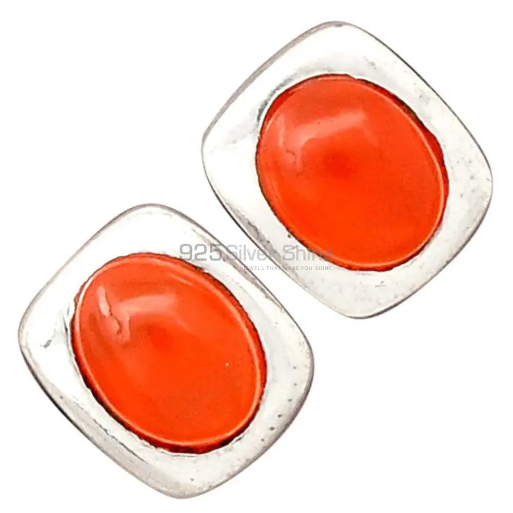 925 Sterling Silver Handmade Earrings In Carnelian Gemstone Jewelry 925SE2743_1