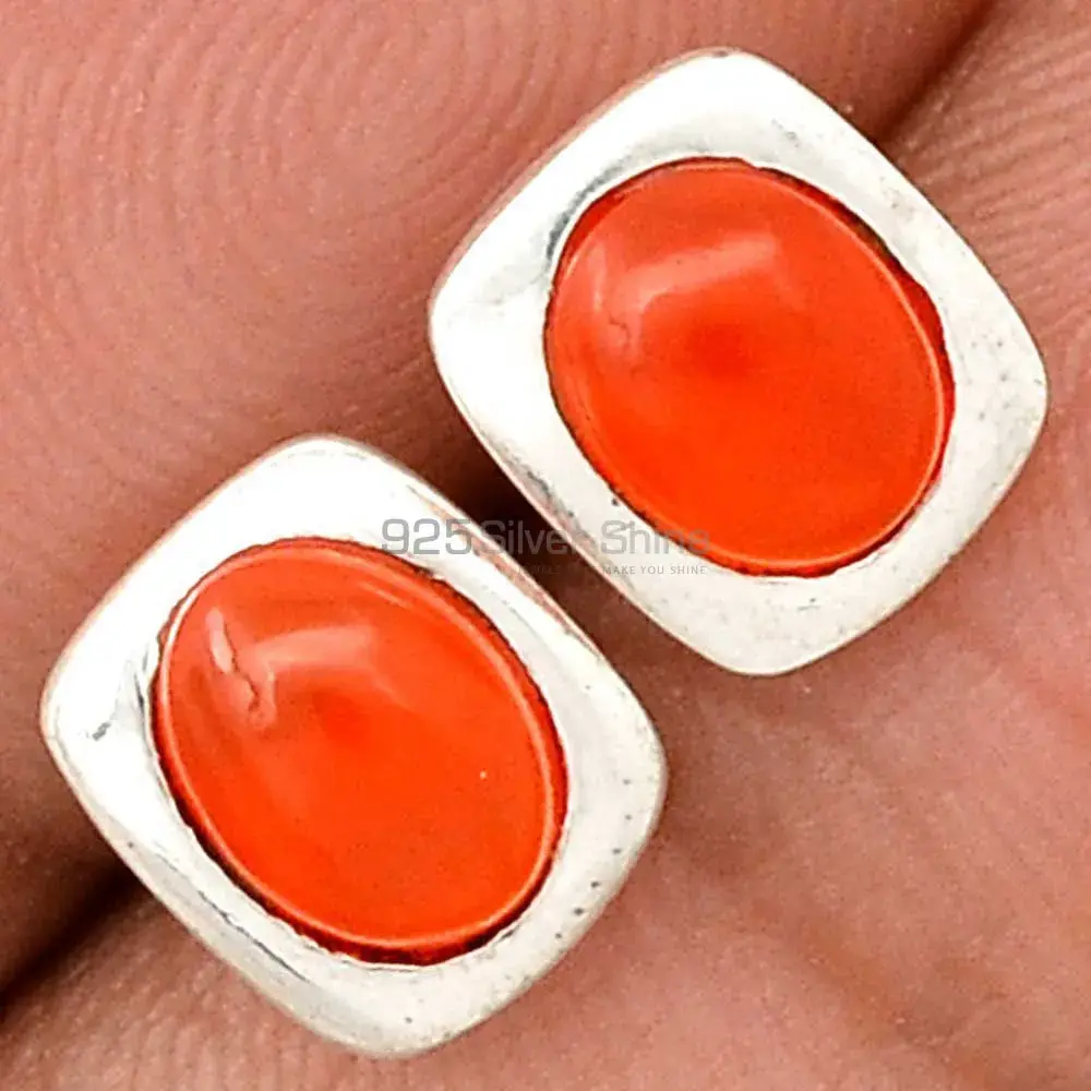 925 Sterling Silver Handmade Earrings In Carnelian Gemstone Jewelry 925SE2743_2