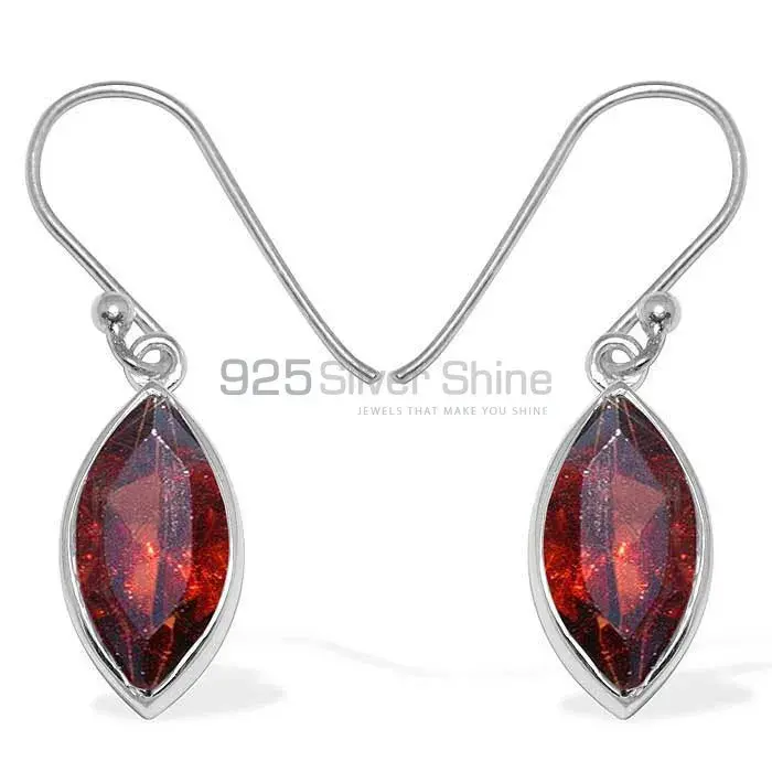 925 Sterling Silver Handmade Earrings In Garnet Gemstone Jewelry 925SE1141_0