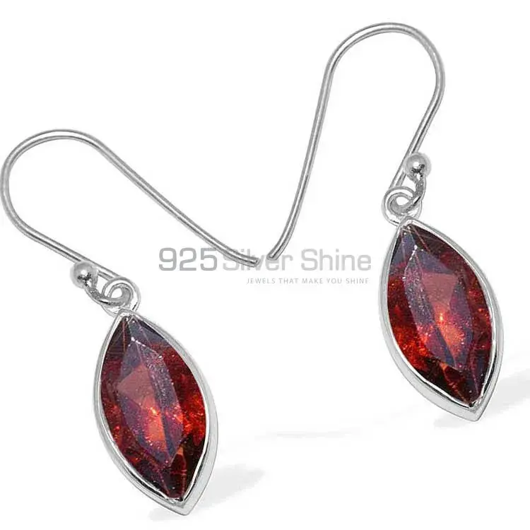 925 Sterling Silver Handmade Earrings In Garnet Gemstone Jewelry 925SE1141_1