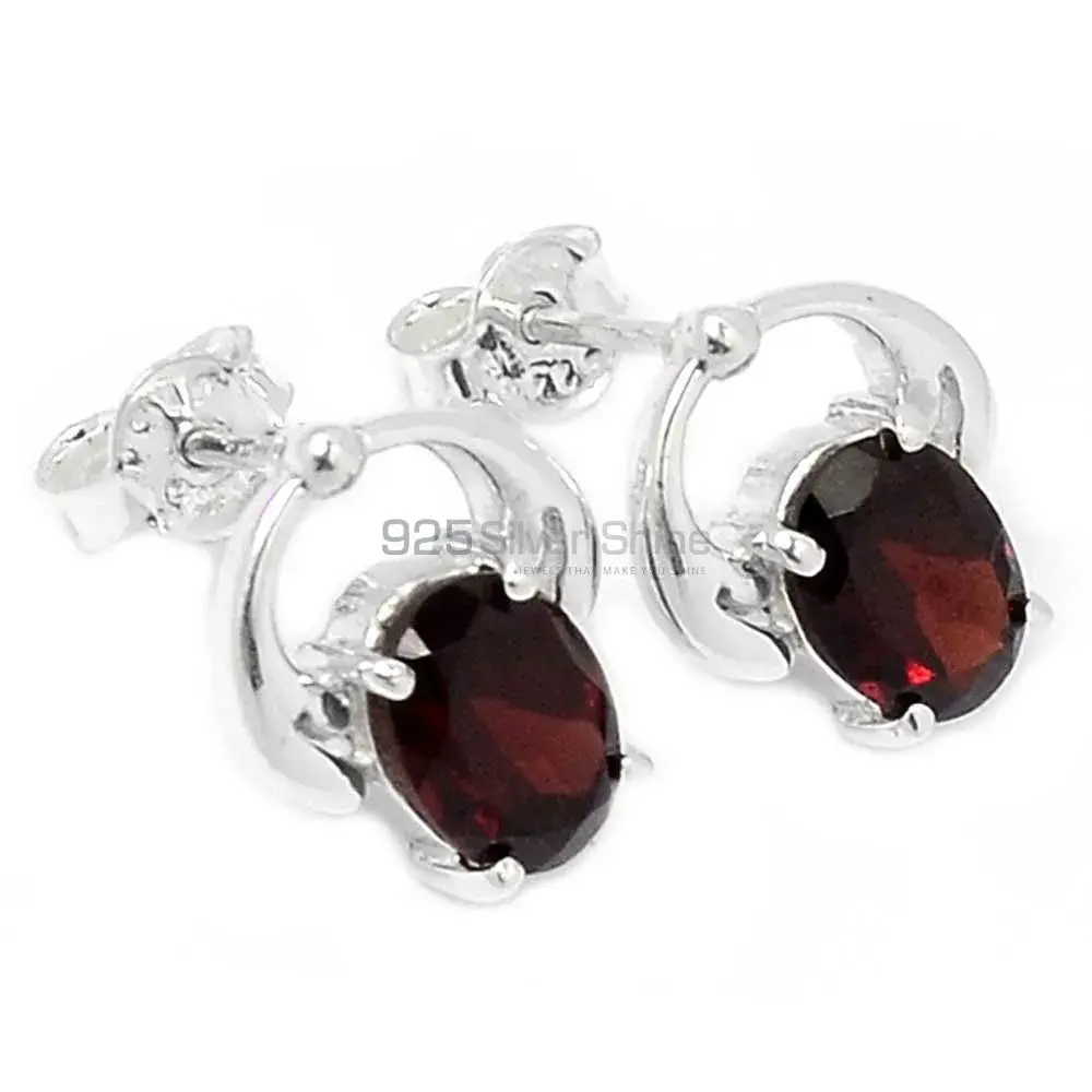 925 Sterling Silver Handmade Earrings In Garnet Gemstone Jewelry 925SE430_0