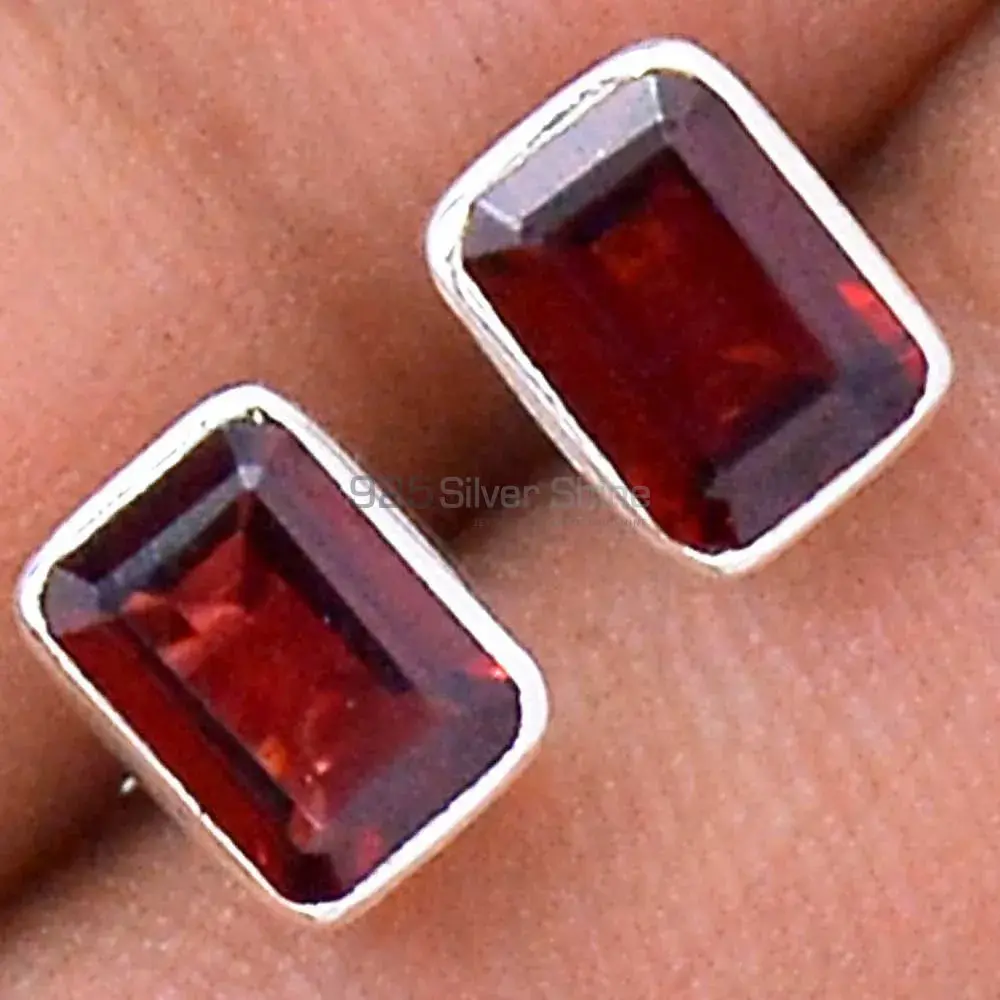 925 Sterling Silver Handmade Earrings In Garnet Gemstone Jewelry 925SE667_0