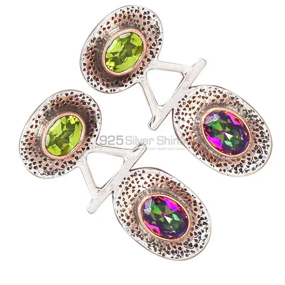 925 Sterling Silver Handmade Earrings In Multi Gemstone Jewelry 925SE2145_2