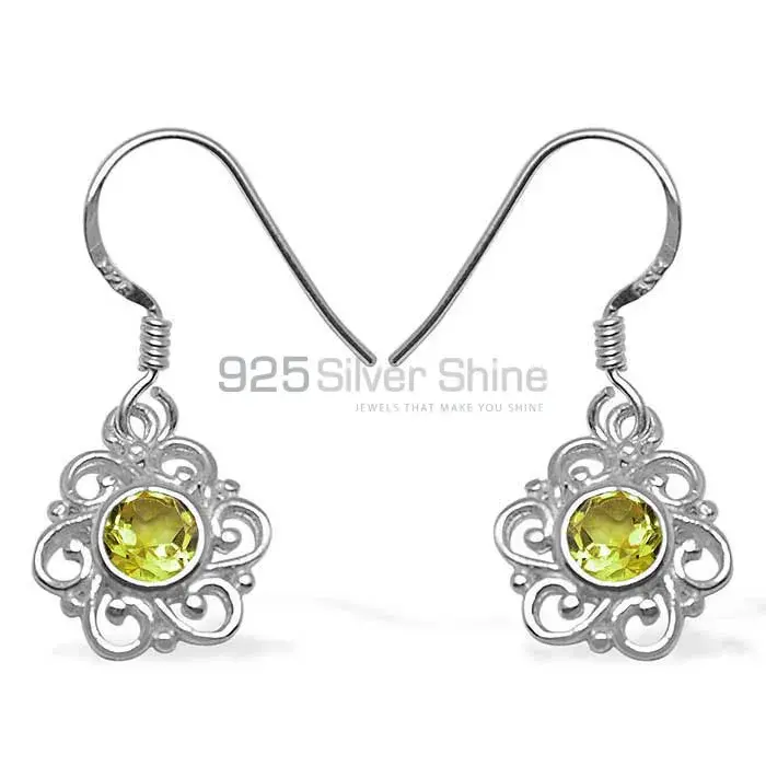 925 Sterling Silver Handmade Earrings In Peridot Gemstone Jewelry 925SE1062_0