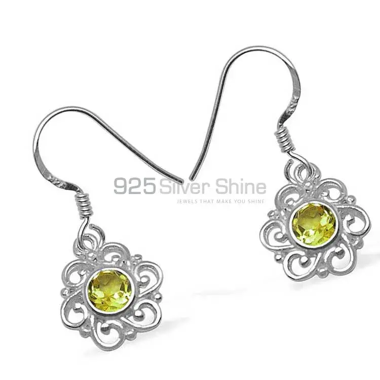 925 Sterling Silver Handmade Earrings In Peridot Gemstone Jewelry 925SE1062_1