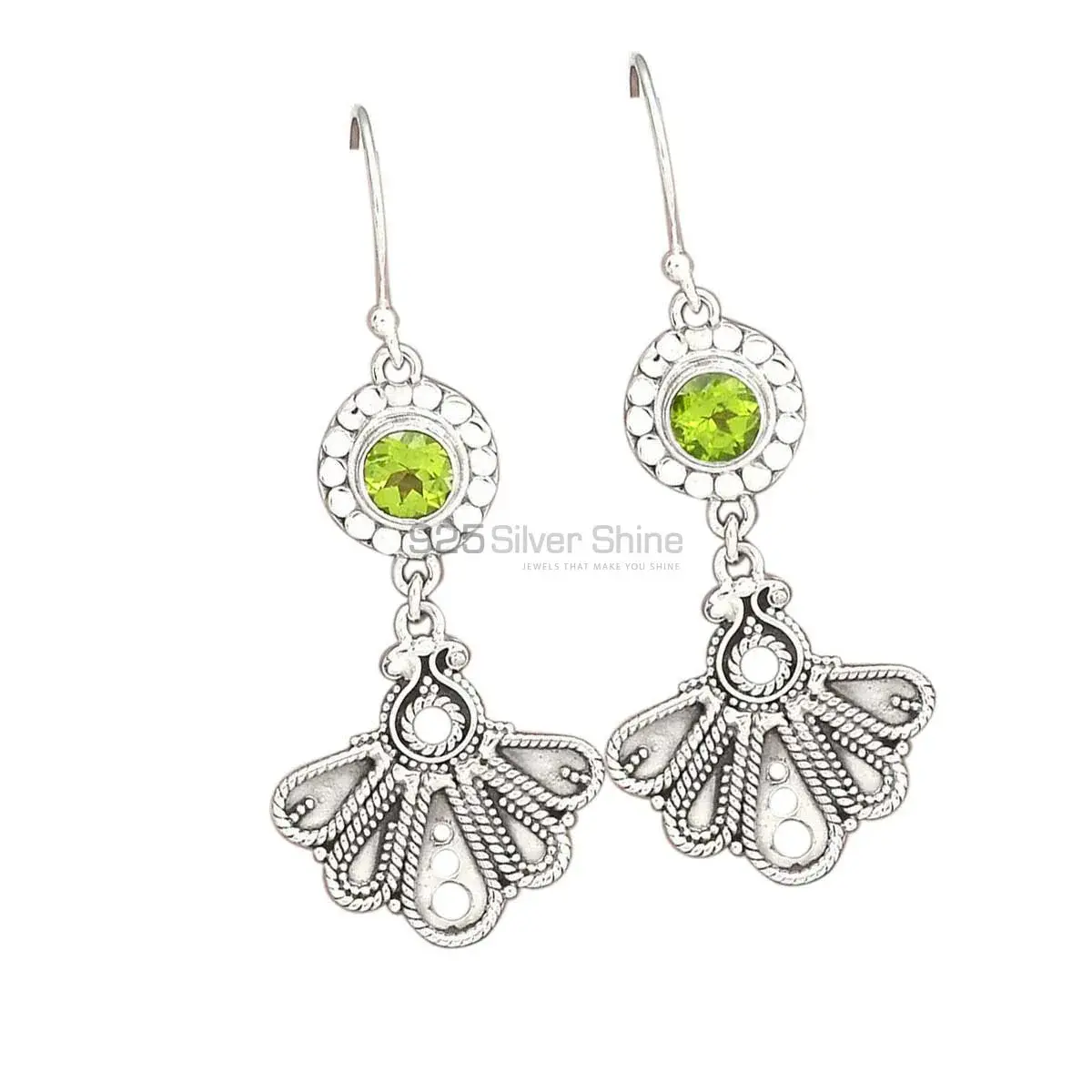 925 Sterling Silver Handmade Earrings In Peridot Gemstone Jewelry 925SE3095