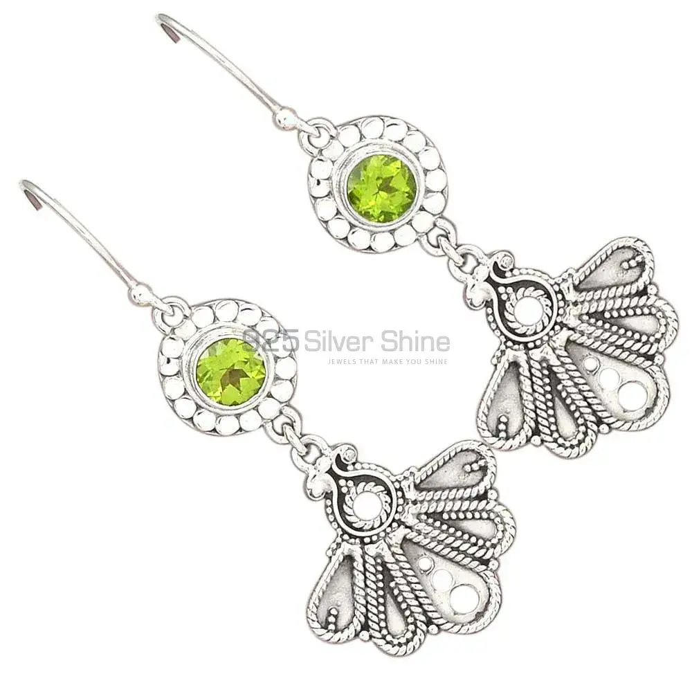 925 Sterling Silver Handmade Earrings Suppliers In Peridot Gemstone Jewelry 925SE3095_1