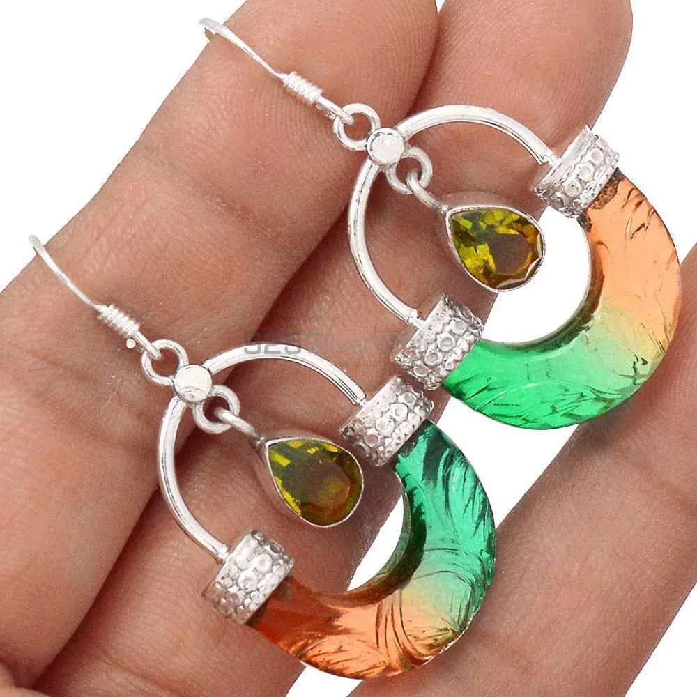 925 Sterling Silver Handmade Earrings In Quartz Gemstone Jewelry 925SE2858_0