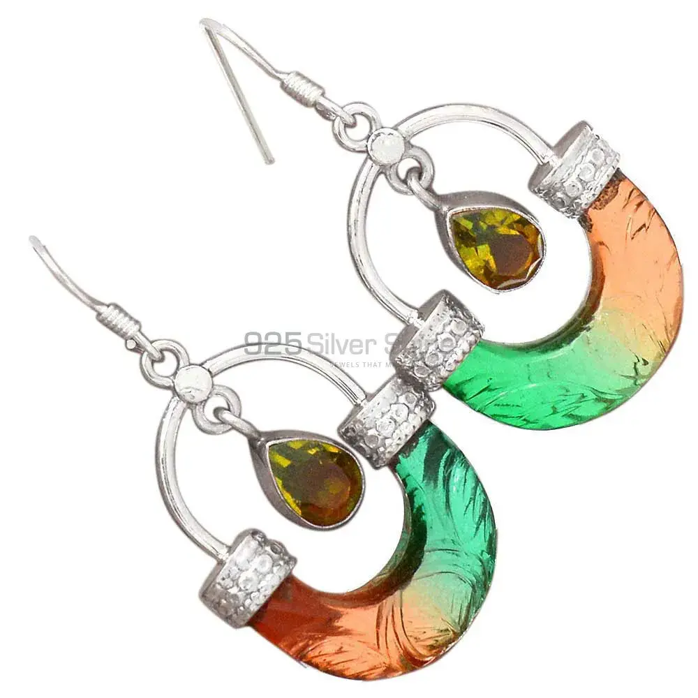 925 Sterling Silver Handmade Earrings In Quartz Gemstone Jewelry 925SE2858_1