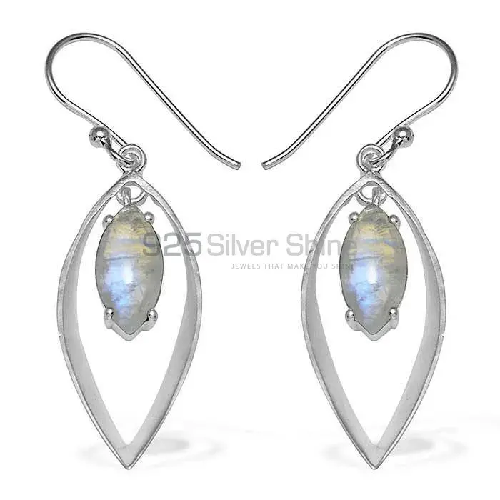 925 Sterling Silver Handmade Earrings Suppliers In Rainbow Moonstone Jewelry 925SE904