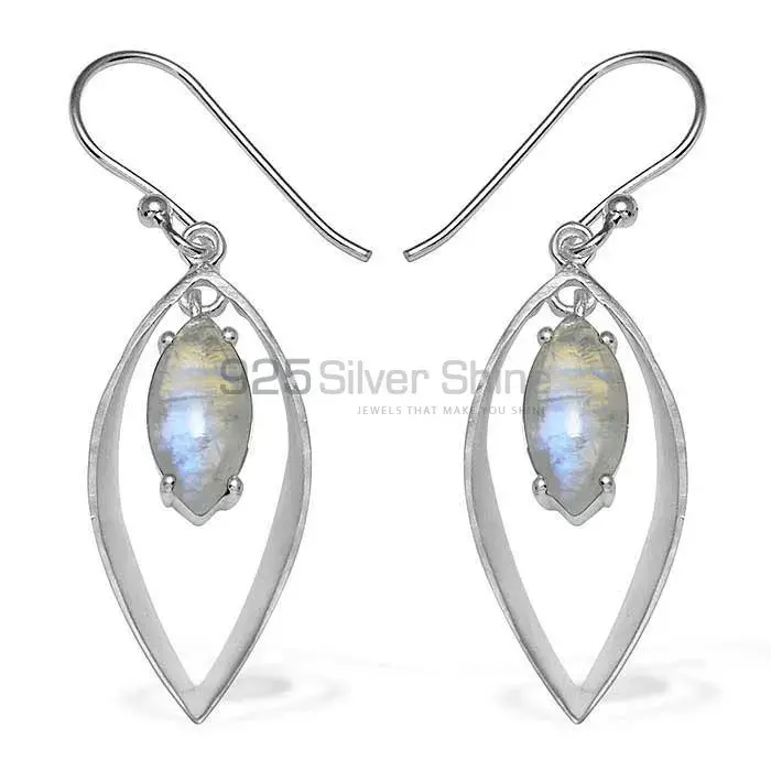 925 Sterling Silver Handmade Earrings In Rainbow Moonstone Jewelry 925SE904_0