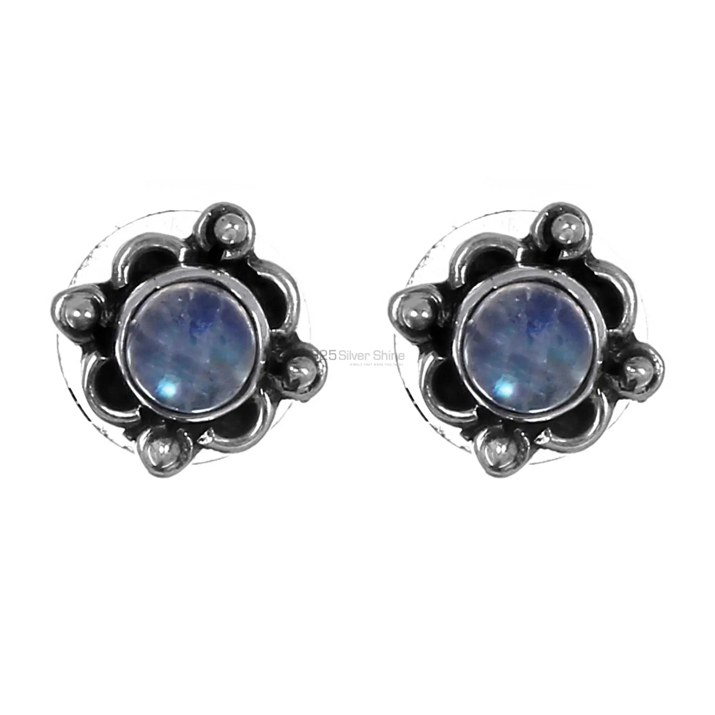 925 Sterling Silver Handmade Earrings In Rainbow Moonstone Jewelry 925SE272