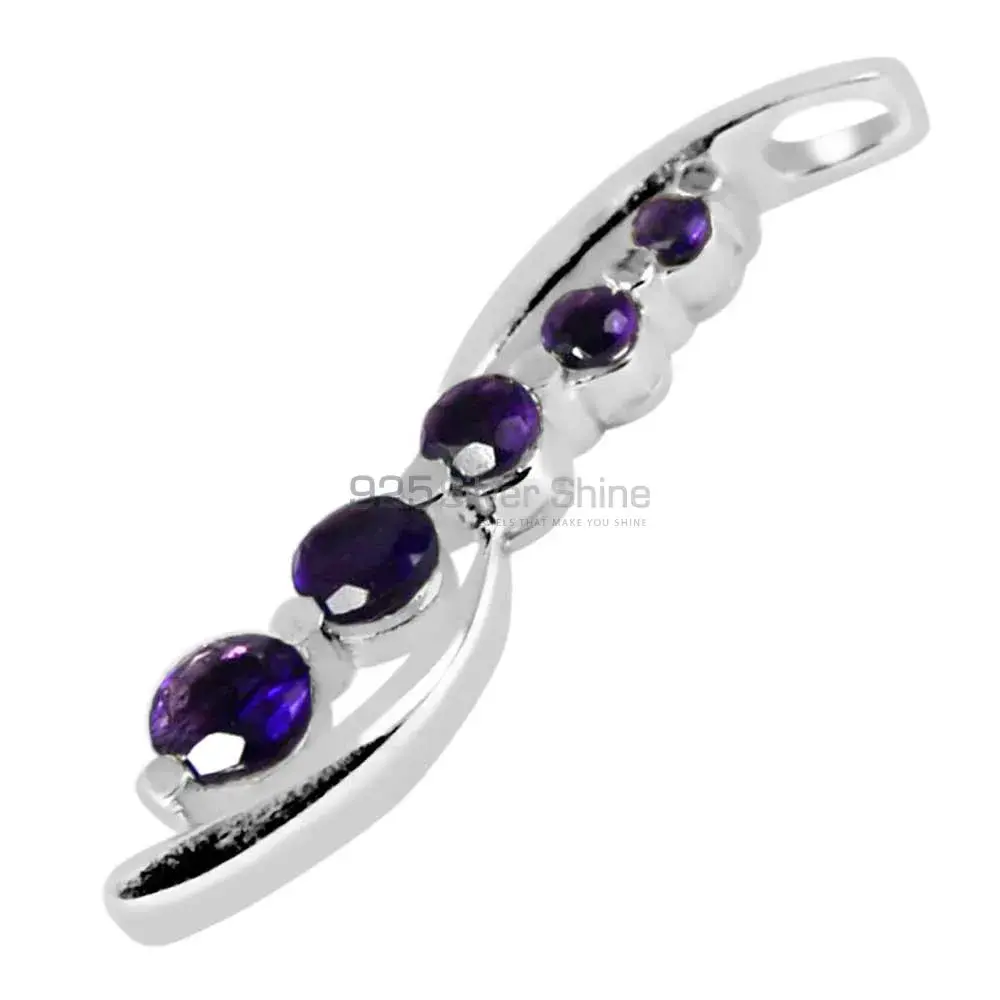 925 Sterling Silver Handmade Pendants In Amethyst Gemstone Jewelry 925SP261-1_0