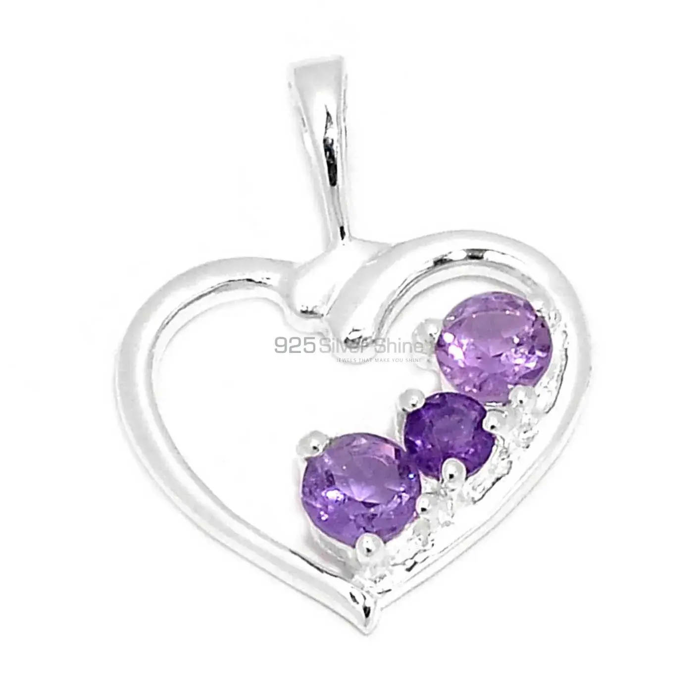 925 Sterling Silver Handmade Pendants In Amethyst Gemstone Jewelry 925SP277-1_0