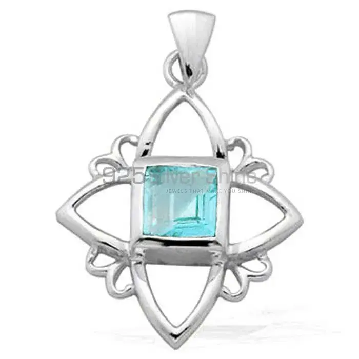 925 Sterling Silver Handmade Pendants In Blue Topaz Gemstone Jewelry 925SP1566