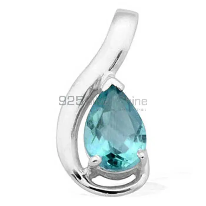 925 Sterling Silver Handmade Pendants In Blue Topaz Gemstone Jewelry 925SP1616_0