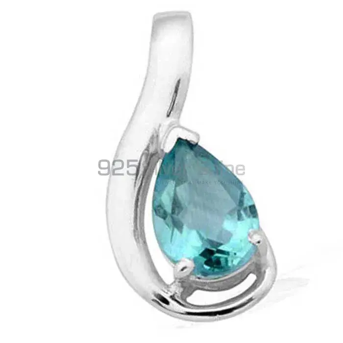 925 Sterling Silver Handmade Pendants In Blue Topaz Gemstone Jewelry 925SP1616_1