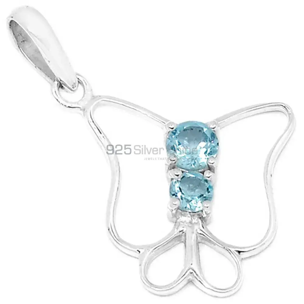 925 Sterling Silver Handmade Pendants In Blue Topaz Gemstone Jewelry 925SP299-5