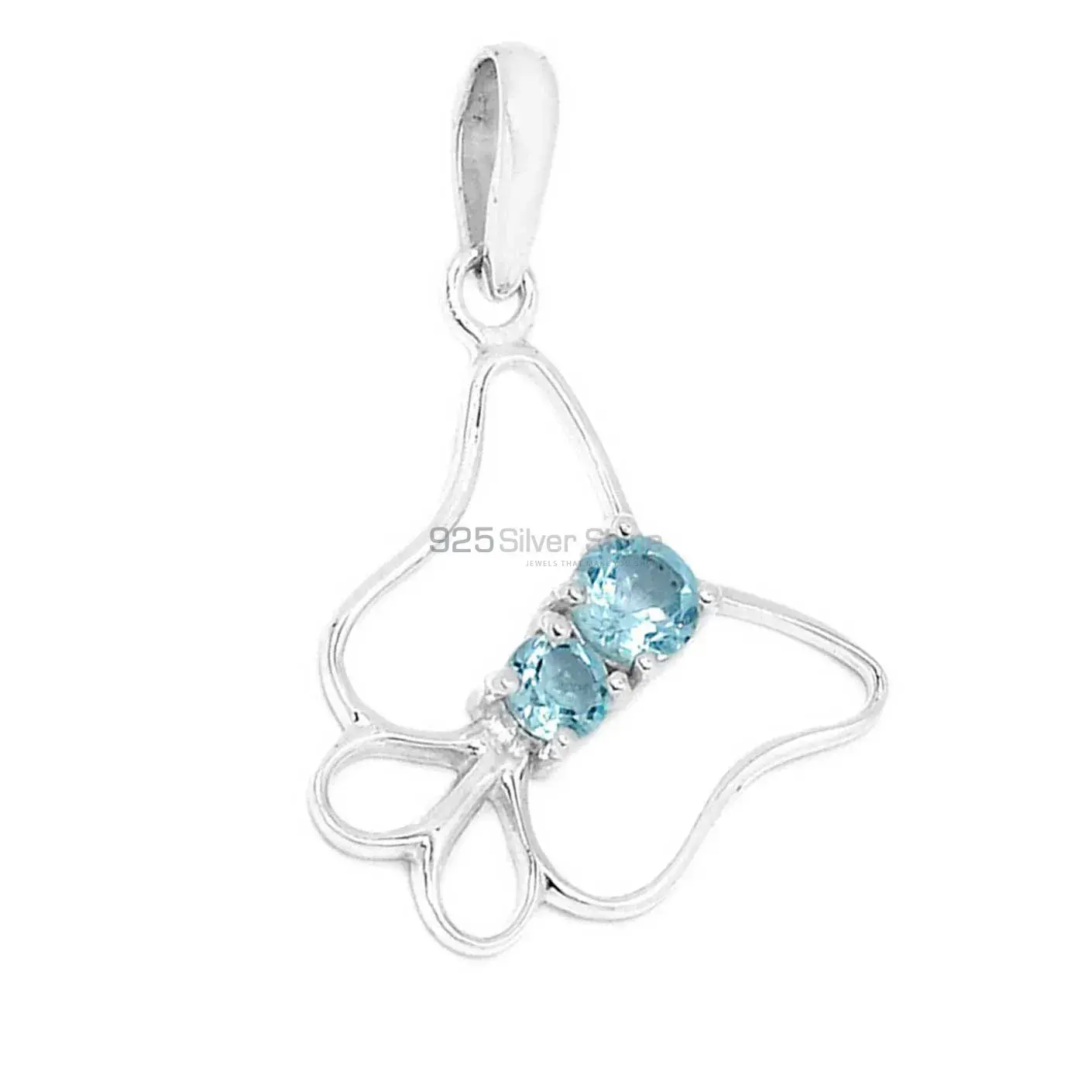 925 Sterling Silver Handmade Pendants In Blue Topaz Gemstone Jewelry 925SP299-5_0