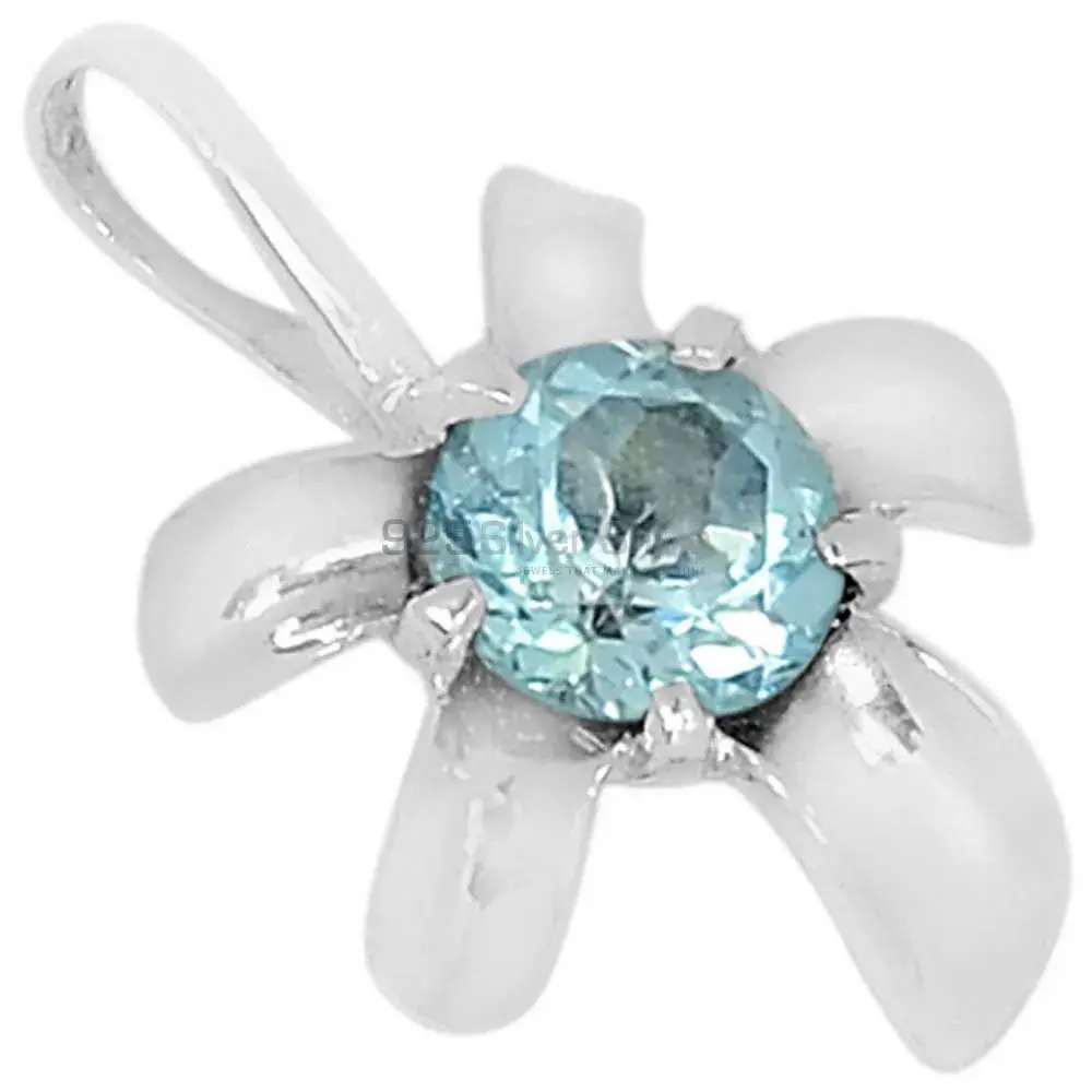 925 Sterling Silver Handmade Pendants In Blue Topaz Gemstone Jewelry 925SSP312-2
