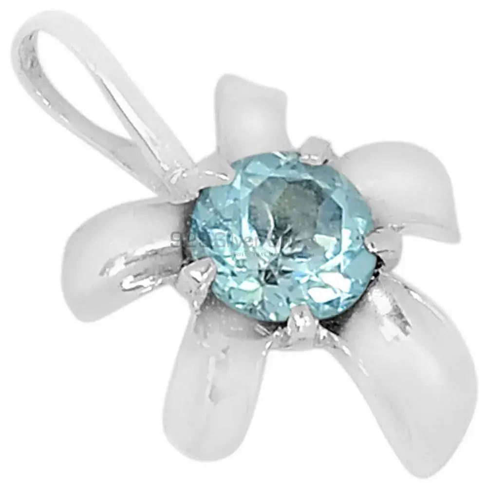 925 Sterling Silver Handmade Pendants In Blue Topaz Gemstone Jewelry 925SSP312-7