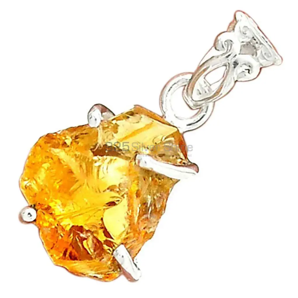 925 Sterling Silver Handmade Pendants In Citrine Gemstone Jewelry 925SP189-3_3