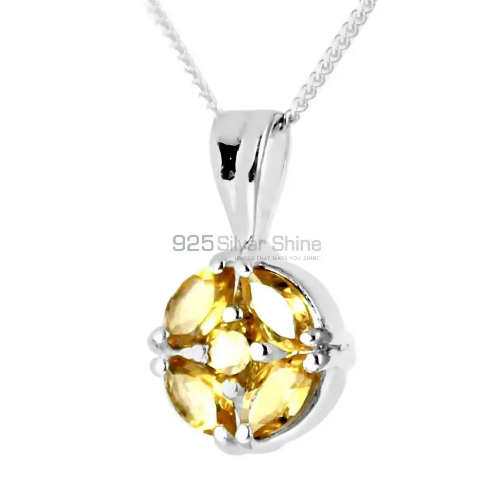 925 Sterling Silver Handmade Pendants In Citrine Gemstone Jewelry 925SP237-3