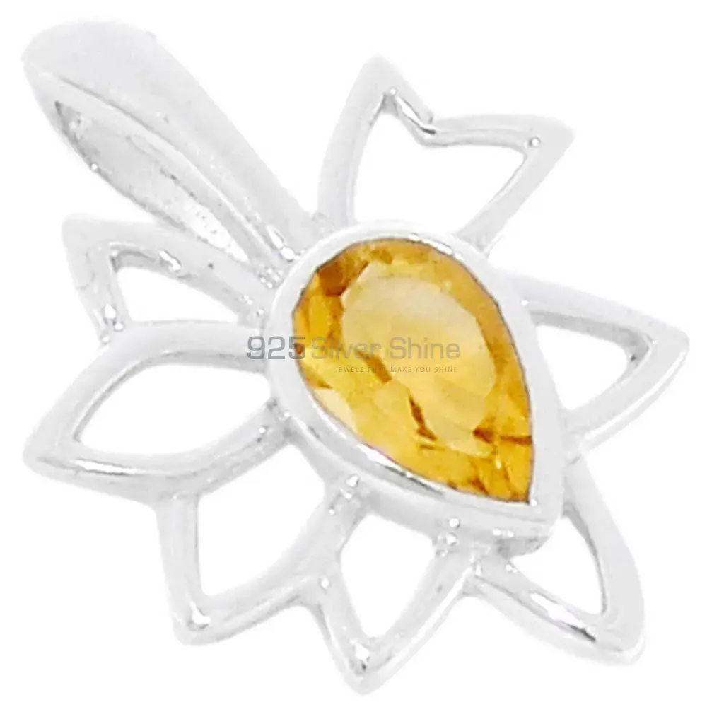 925 Sterling Silver Handmade Pendants In Citrine Gemstone Jewelry 925SP287-4