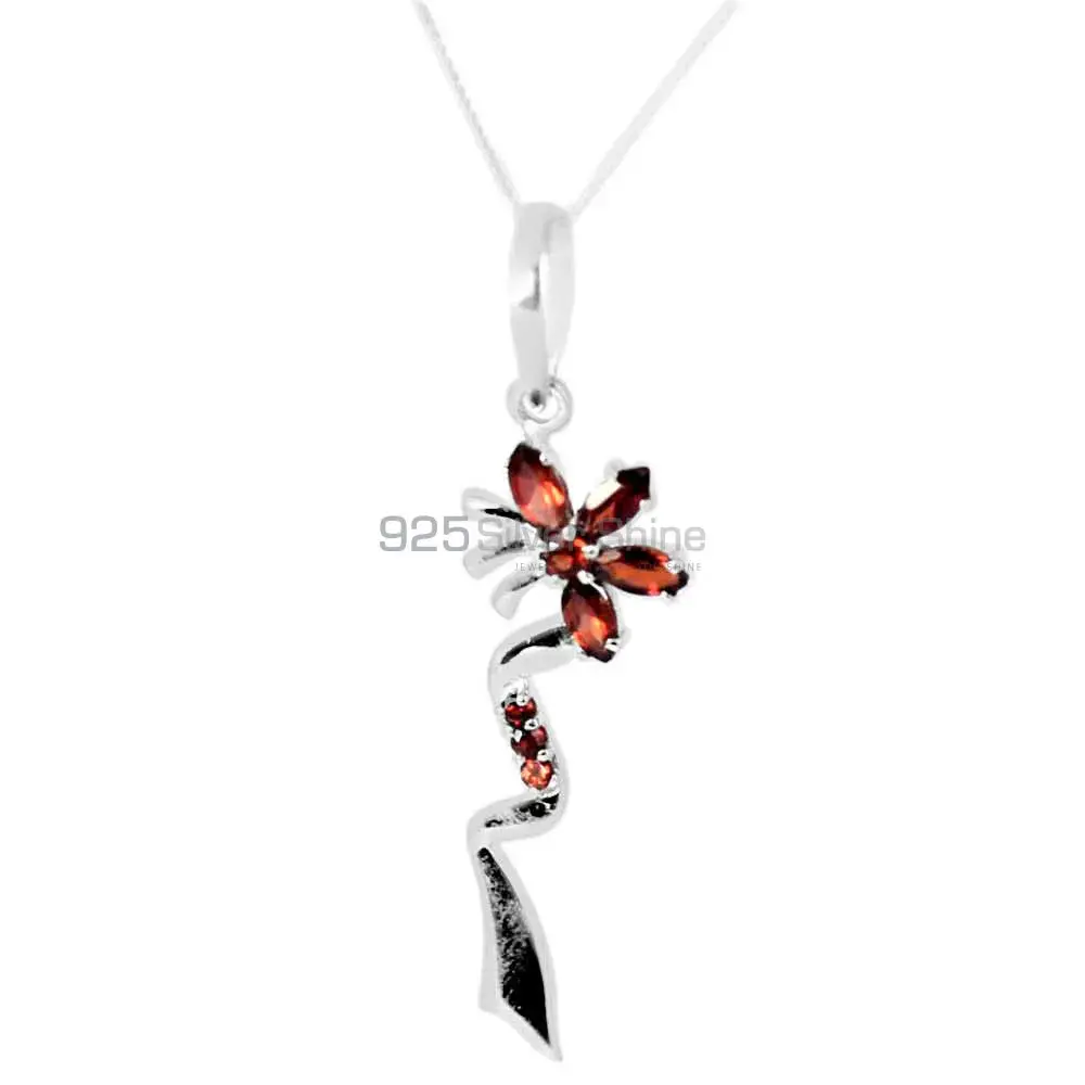 925 Sterling Silver Handmade Pendants In Garnet Gemstone Jewelry 925SP212-5_0