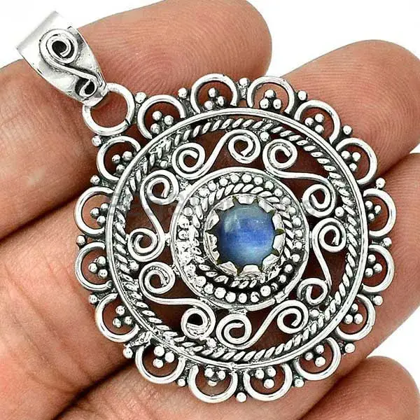 925 Sterling Silver Handmade Pendants In Kyanite Gemstone Jewelry 925SP19-2_0