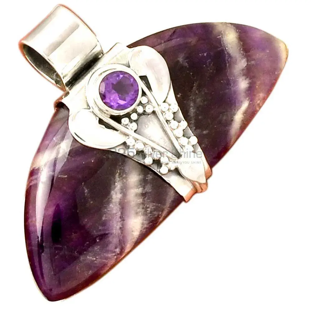 925 Sterling Silver Handmade Pendants In Multi Gemstone Jewelry 925SP072-4_0