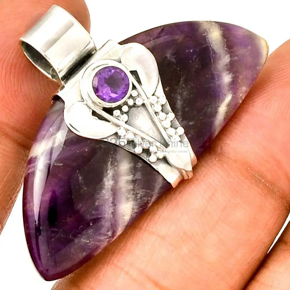 925 Sterling Silver Handmade Pendants In Multi Gemstone Jewelry 925SP072-4_1