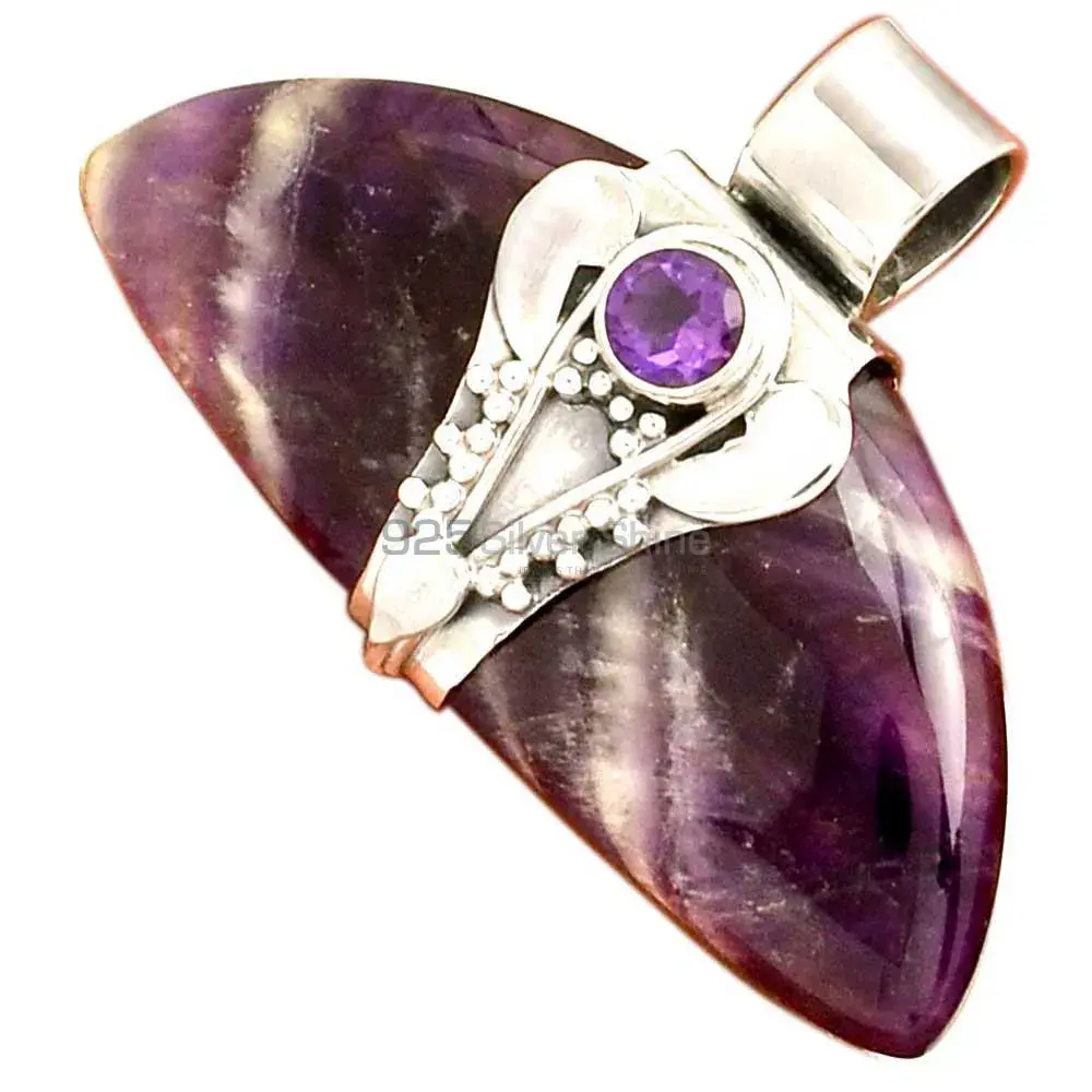 925 Sterling Silver Handmade Pendants In Multi Gemstone Jewelry 925SP072-4_3