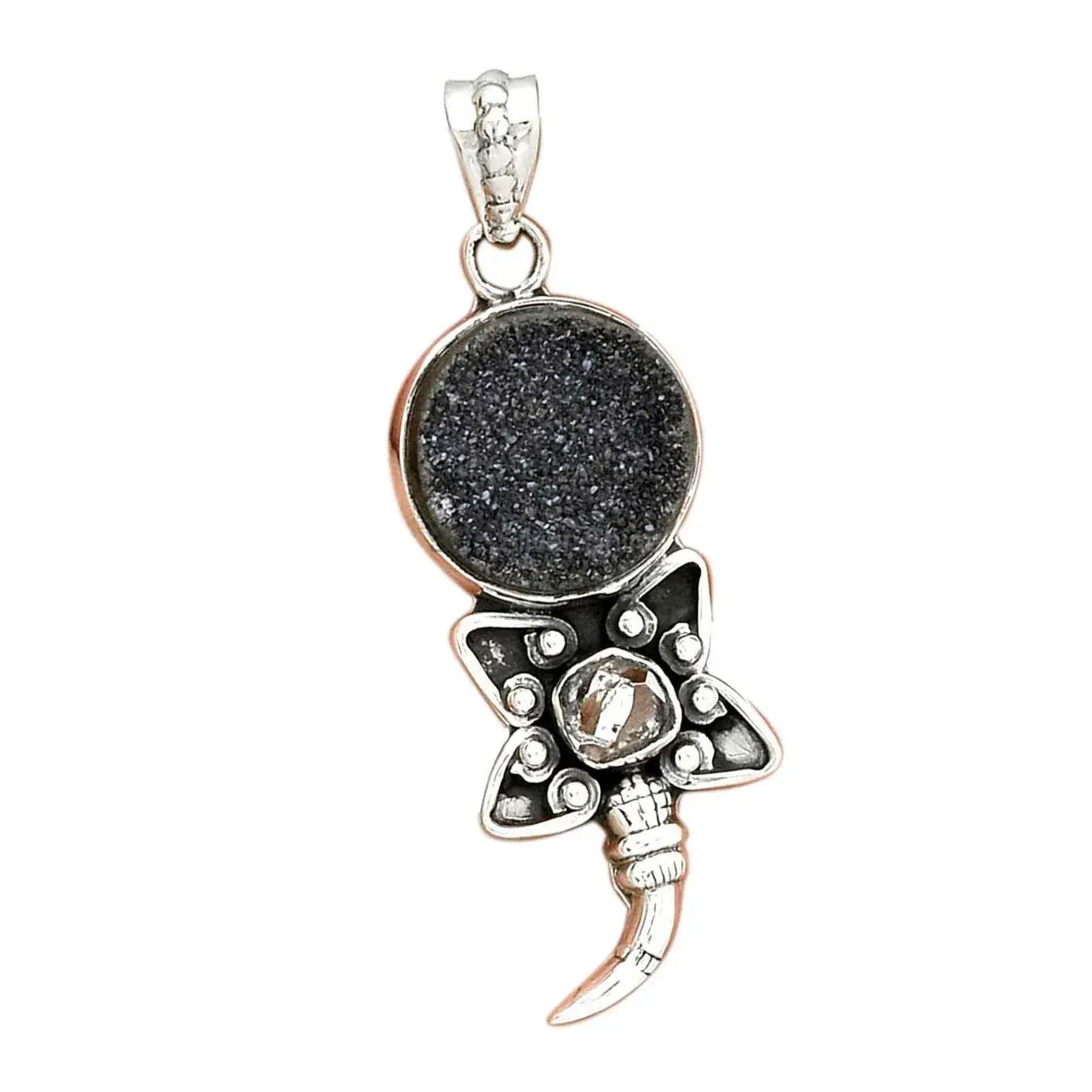 925 Sterling Silver Handmade Pendants In Multi Gemstone Jewelry 925SP084-1_0
