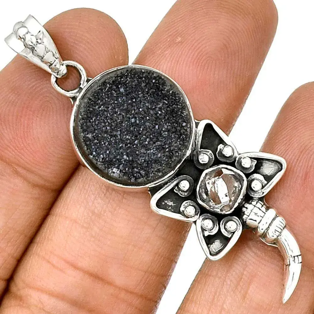 925 Sterling Silver Handmade Pendants In Multi Gemstone Jewelry 925SP084-1_1