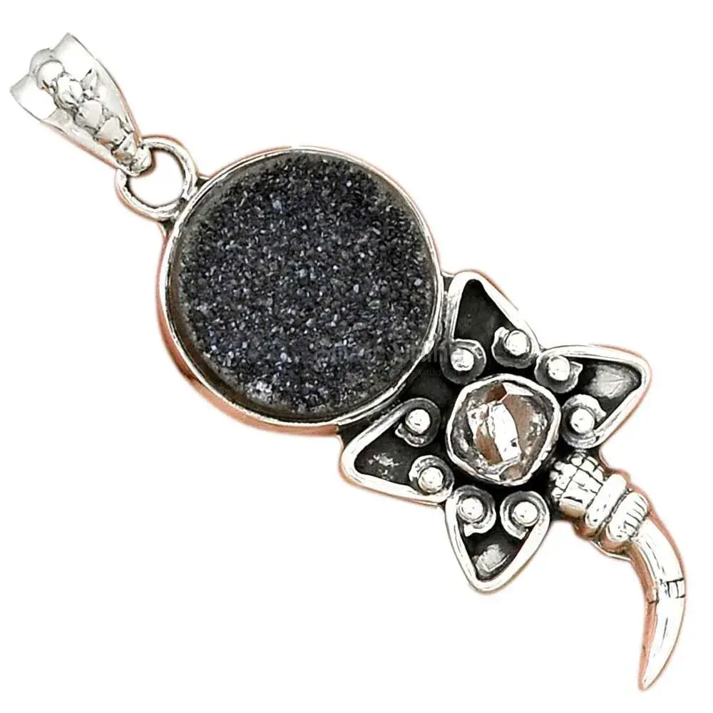 925 Sterling Silver Handmade Pendants In Multi Gemstone Jewelry 925SP084-1_2