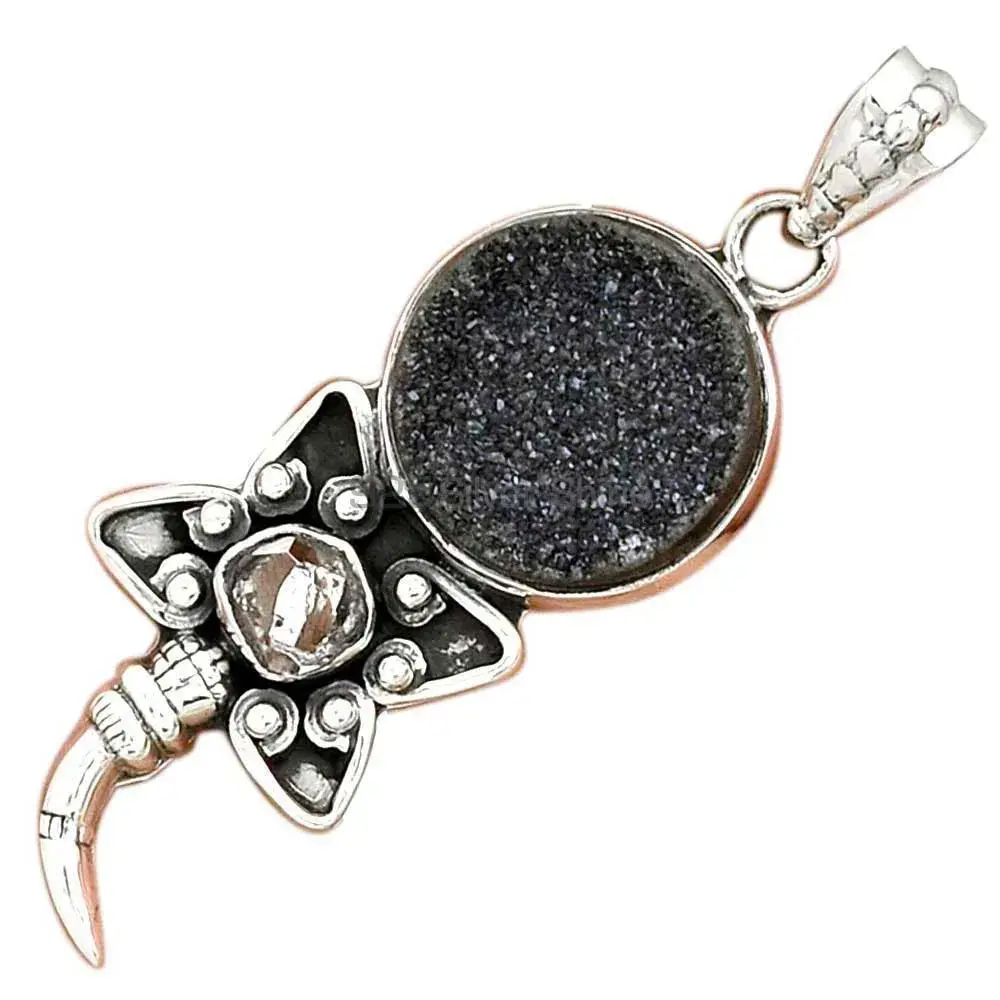 925 Sterling Silver Handmade Pendants In Multi Gemstone Jewelry 925SP084-1_3