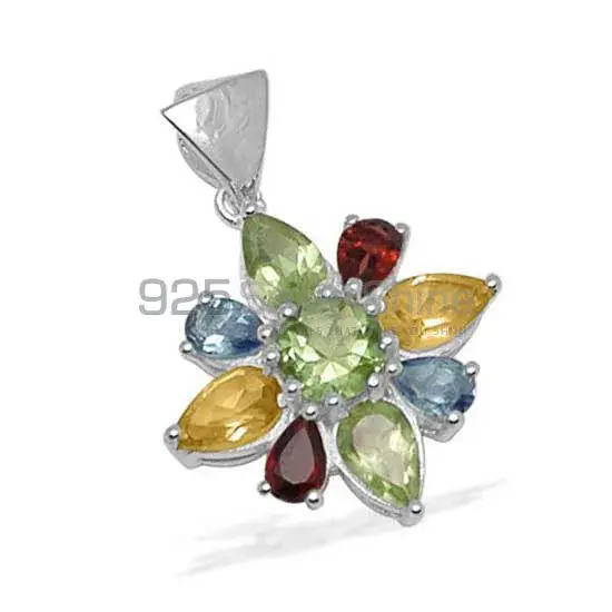 925 Sterling Silver Handmade Pendants In Multi Gemstone Jewelry 925SP1416_0